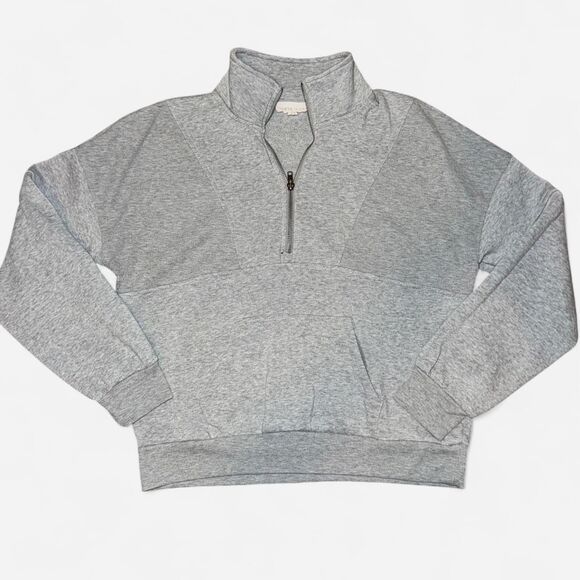 Hippie Rose Grey Quarter Zip Sweatshirt in size MEDIUM - Picture 1 of 6